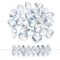 Macro shot of 8x17mm light blue drop-shaped electroplated glass beads for DIY jewelry - Light Blue Grey