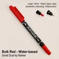 Pennarello rosso a doppia punta impermeabile con punta fine e punta standard - A base d'acqua Hongcheng (Sfuso) / Rosso