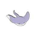 Cute lavender ray enamel pin from marine series with metallic edges and white belly - Lavender Blue Stingray (XZ4615)