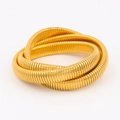Elegant triple-layered gold snake chain stretch bracelet with a minimalist knot design - 20cm / Gold