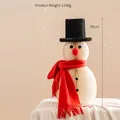 60cm large white honeycomb paper snowman with black hat and red scarf holiday decor - Snowman-60cm
