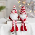 Par de gnomos navideños de punto rojo y gris con piernas largas, altura de 23 cm - Par Rojo y Gris (Con piernas largas)