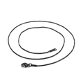 Sleek black stainless steel herringbone snake chain necklace with lobster clasp - 500mm x 1mm / Black