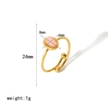 Verstellbarer 18k vergoldeter Edelstahlring mit einem ovalen rosa Naturstein - Rosa (TR4020-PK)