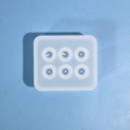 Stampo in silicone a 6 cavità per anelli e gioielli in resina epossidica fai da te - Stampo Sfera a 6 Cavità con Foro (12mm) / Bianco Traslucido