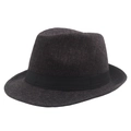 Klassieke Britse stijl donkerbruine tweed fedora hoed met een zwarte sierband - 58cm / Khaki