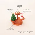 Mini Christmas gingerbread man figurine set with snowman and three-layer display stand - Snowman Set 2 (4 Pieces)