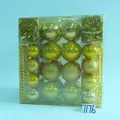 Golden Christmas ornament set with glossy, matte and glitter balls in transparent box - Golden Decoration Ball and Tinsel Set