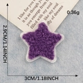 Purple chenille star patch with white embroidered border for DIY clothing decoration - Purple Star (Iron-on)
