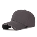 Gorra de béisbol gris antracita con borde desgastado y diseño clásico de estilo casual - Ajustable / Gris
