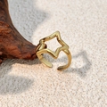 Minimalist gold star hollow open ring made of durable titanium steel for women - Hollow Star / Gold