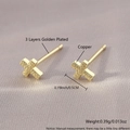 Exquisite 18K gold plated copper cross stud earrings with sparkling zircon inlay - EQ01-Beaded Cross