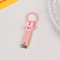 Portable pink cartoon bunny nail clipper with stainless steel blade and ergonomic handle - Pink Bunny