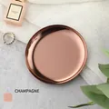 Champagne gold stainless steel oval jewelry tray with a mirror finish for cosmetics - Stainless Steel / Round Shape Rose Gold (10*10cm)