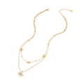 Collier double couche en acier doré avec pendentifs œil en zircon bleu brillant - Style Double Couche Pendentif Éléments Multi-Yeux (3#)