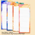 Set of 4 watercolor long list pads, 90x230mm, 52 sheets of 160g paper per spiral notepad - Gold Foil Series (4 Pack)