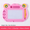 Rosa Frosch Magnetische Zaubertafel für Kinder mit Perlen und Geometrie-Stempeln - Frosch-Stil / Rosa