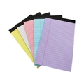 Five-color A5 notepad set with tear-off lined pages in yellow, white, pink, blue and purple - 5-Color Set