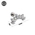 G23 titanium labret stud featuring seven marquise-cut marquise cubic zirconia stones - NO 1-Marquise Zirconia Curved / Steel