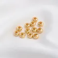 Polierte 14K Gold-gefüllte Spacer-Perlen mit großem Loch für DIY Schmuckzubehör - AD 6,0mm Dicke 3,8mm Loch 2,6mm