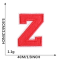 Red letter Z embroidery patch with white edge, size 5.5cm by 4cm for garment DIY - Letter Z / Red