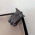 Matte grey hair claw clip with black abstract lines for retro high ponytail style - Small Grey