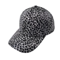 Casquette de baseball en cuir PU avec imprimé léopard argenté et style urbain chic - Réglable / Noir Léopard