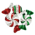 Spilla natalizia con tre bastoncini di zucchero in smalto rosso e verde e strass brillanti - Stile Dolce a Tre Caramelle