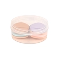 Mini round finger powder puffs in a transparent plastic storage box for face makeup - 4-Piece Set (Round Box)