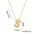 18K gold plated necklace with zircon 'S' letter pendant and precise measurements - Gold Color Letter S with Zirconia