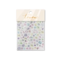 Stickers à ongles motif fleurs colorées avec emballage en carton rose élégant - Fleurs colorées mélangées style gelée