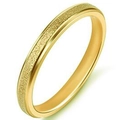 Titanium steel 6mm ring in golden finish featuring matte center and polished edges - US 6 / Fine Style / Gold