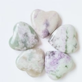 Green and purple natural amethyst rose quartz heart shaped stone ornaments set - Auspicious Jade