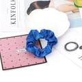 Classic blue satin scrunchie with smooth silk texture for elegant hairstyling - 27#-Sky Blue