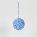 Handcrafted light blue yarn ball ornament for Christmas tree decor and DIY accessories - Pale Blue