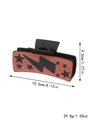 Western style rectangular black hair claw with red-brown star and lightning pattern - Red-Brown Star Lightning Relief (90052)