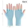 Size S blue and pink waterproof latex cleaning gloves with non-slip grip texture - Size S Blue