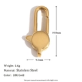 18K gold plated stainless steel geometric button pendant with 19.8mm x 9.2mm dimensions - 19.8mm x 9.2mm / 18K Gold / Style 1 (C9173)