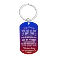 Stainless steel dog tag keychain for daughter with red and blue gradient finish - CW0062 Blue Red Gradient