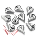 Herzanhänger aus silbernem Edelstahl in 19mm Größe für DIY-Schmuckherstellung - Einzelstück / Stahlfarbe