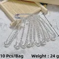 Set di 10 spille per stringere la vita in argento con strass da 5,5 cm per vestiti - Ago Laterale Zirconia Bianca (Set da 10) / Argento