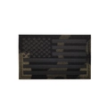 Tactical IR reflective US flag patch with dark camo texture for military gear - Black Camo (Left)