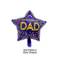 Star shaped Father's Day foil balloon in royal blue with colorful polka dots pattern - Blue Star Polka Dots