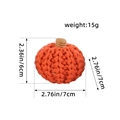 Orange knitted pumpkin decoration with 15g weight and 6x7cm dimensions shown clearly - Orange