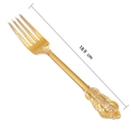 Elegant 18.9 cm golden plastic fork with vintage embossed handle and metallic finish - Gold Fork / 1 Pc (18.9cm)