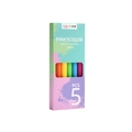 Five-pack 0.5mm macaron retractable gel pens in colorful Deya paper box packaging - Macaron Light Color Set