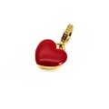 Golden heart charm with red enamel finish for DIY charm bracelets and jewelry making - Red Heart Pendant