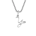 Collana con lettera Y e ciondolo a cuore in argento con catena a maglia veneziana - Color Acciaio / Lettera Y (CDNP026Y)