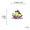 Embroidered pirate sailing ship patch in yellow and brown with size 5.4x4.4cm - GZ-2538