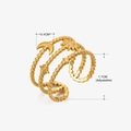 Adjustable gold layered star and moon ring with 1.7cm diameter and pendant details - Gold (001 Style) / 1.7cm (Adjustable)